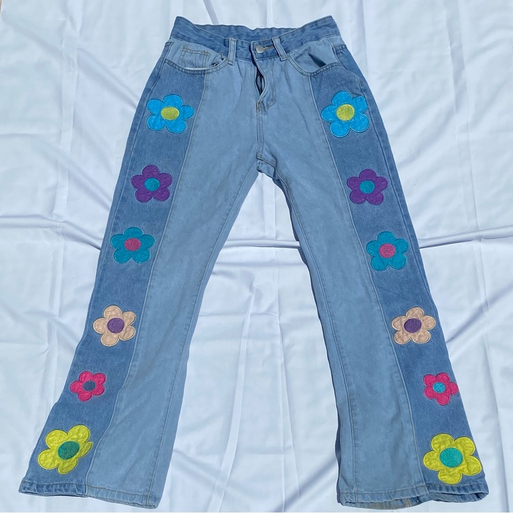 Flower Denim Jeans